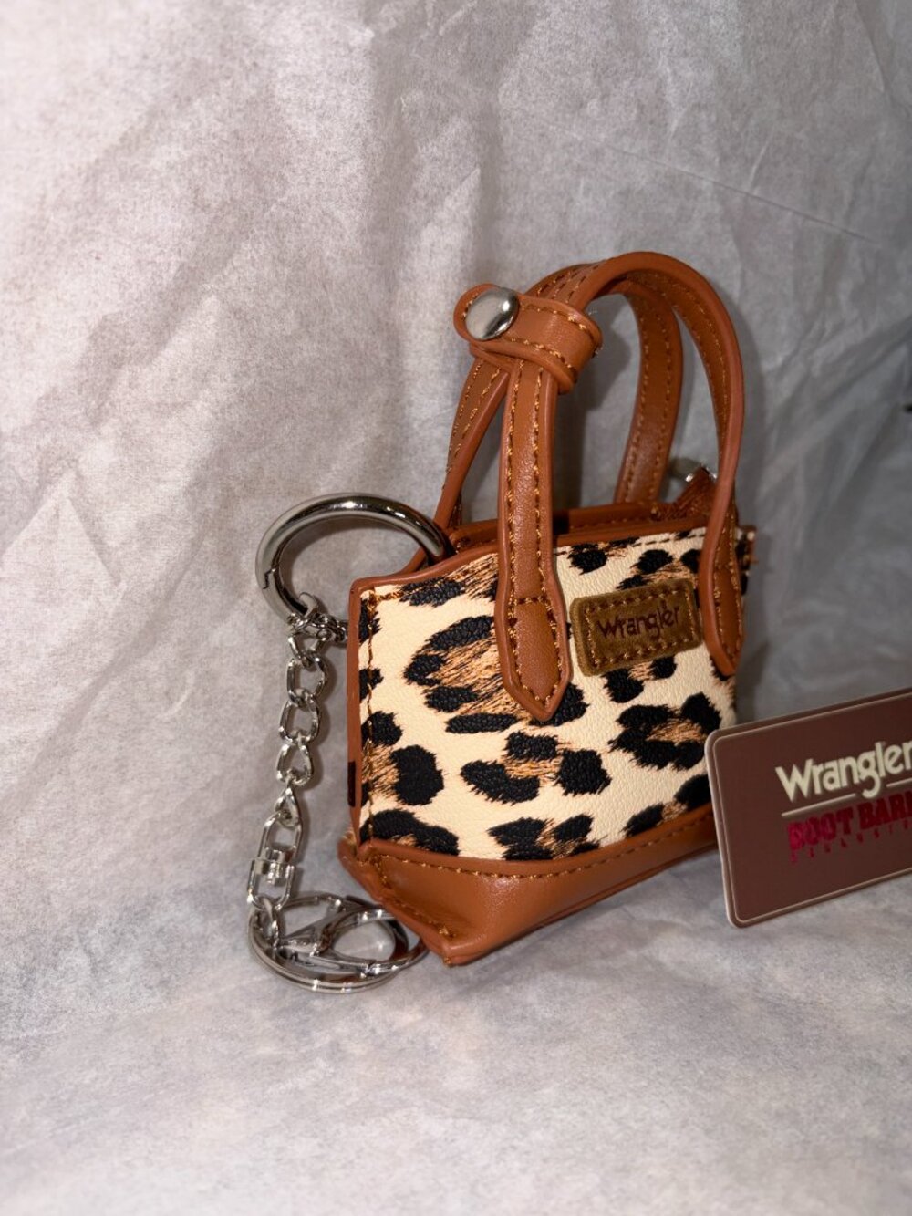 Wrangler Leopard Mini Bag Charm Keychain Boot Barn Exclusive - Picture 5 of 6